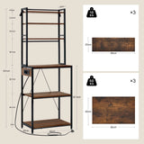 BukkitBow - Industrieel Keukenrek met Stopcontact en 6 Open Planken