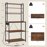BukkitBow - Industrieel Keukenrek met Stopcontact en 6 Open Planken