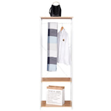 Industrieel BukkitBow kledingrek met 2 legplanken, 167 cm hoog, stevige metalen constructie voor kleding en accessoires