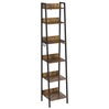 Industrieel ladderrek boekenkast van BukkitBow met 6 planken, 4 haken, metalen frame en moderne uitstraling.