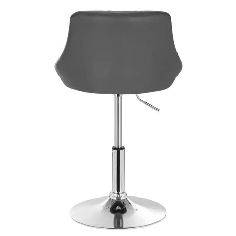 Industriële BukkitBow barkruk met rugleuning, verstelbare hoogte van 42-58cm, kunstleer zitting en metalen onderstel