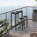 Industriële BukkitBow bartafel met metalen frame, 100 cm hoog, stevige houten blad, modern design voor horeca of thuisgebruik.