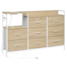 Industriele BukkitBow dressoir met 8 laden en ingebouwd stopcontact, stevig meubel met moderne uitstraling, geschikt voor diverse interieurstijlen.