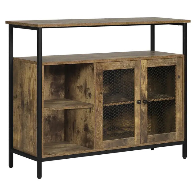 BukkitBow industriële dressoir met retro ontwerp, stevige opbergkast, 100x35x80cm, stijlvolle en veelzijdige opslagmeubel