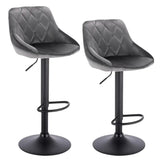 Set van 2 BukkitBow industriële velvet barkrukken met rugleuning en verstelbare zithoogte, 60-82 cm, stijlvolle en comfortabele barkrukken