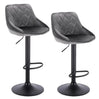 Set van 2 BukkitBow industriële velvet barkrukken met rugleuning en verstelbare zithoogte, 60-82 cm, stijlvolle en comfortabele barkrukken