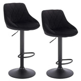 Set van 2 BukkitBow industriële velvet barkrukken met rugleuning en verstelbare zithoogte, 60-82 cm, stijlvolle zitgelegenheid