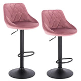 Set van 2 BukkitBow industriële velvet barkrukken met rugleuning en verstelbare zithoogte, 60-82 cm, stijlvolle en comfortabele zitopties
