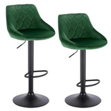 Set van 2 BukkitBow industriële velvet barkrukken met rugleuning en verstelbare zithoogte, 60-82 cm, elegante stoelen voor bar of woning