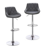 Set van 2 BukkitBow industriële velvet barkrukken met rugleuning en verstelbare zithoogte, 60-82 cm, comfortabel en stijlvol.