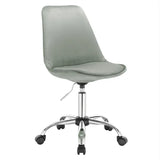 BukkitBow bureaustoel met draaibaar ontwerp, verstelbare hoogte, faux leer en fluwelen bekleding, stalen basis, zithoogte 48,5-60,5 cm