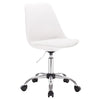 BukkitBow bureaustoel met draaibare, in hoogte verstelbare faux leren en fluwelen zitting op stalen basis, zithoogte 48,5-60,5 cm