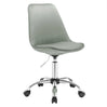 BukkitBow bureaustoel met draaibare zitting, hoogteverstelling, faux leren en fluwelen bekleding, stalen basis, zithoogte 48,5-60,5 cm.