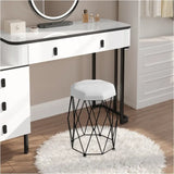 BukkitBow kapkruk met fluwelen zitting en metalen frame, modern design, comfortabele kruk voor in huis of kantoor