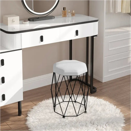 BukkitBow kapkruk met fluwelen zitting en metalen frame, modern design, comfortabele kruk voor in huis of kantoor