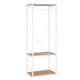 BukkitBow kledingrek met stalen en houten kapstok, inclusief 2 opbergplanken, afmetingen 60x40x167cm, max 20 kg.