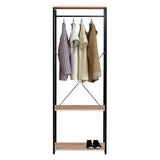 BukkitBow kledingrek met stalen en houten onderdelen, inclusief 2 opbergplanken en max 20 kg draagvermogen, afmetingen 60x40x167cm