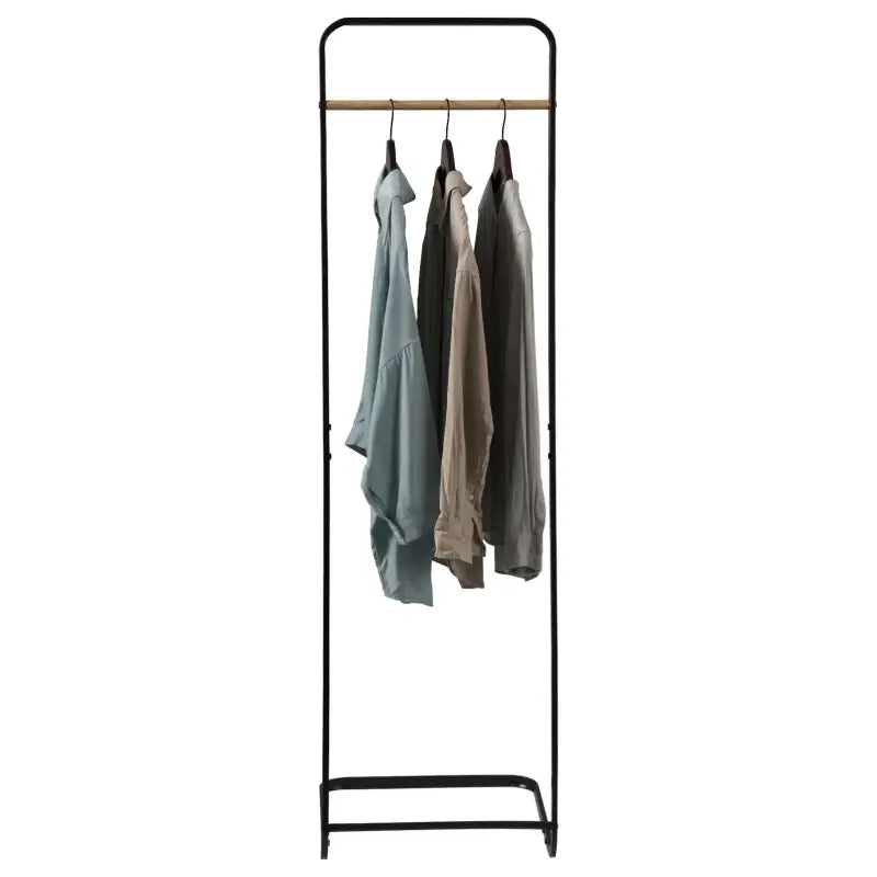 BukkitBow kledingrek met eiken rail, stevig frame en ruimtebesparend ontwerp, 40x40x140 cm, eenvoudig te installeren.