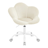 Kinderbureaustoel BukkitBow met fluwelen bloembladontwerp, draaibaar en in hoogte verstelbaar voor kinderen, in een stijlvolle blauwe kleur