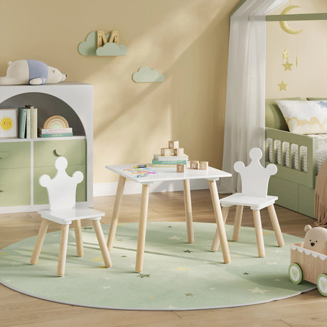 Houten kindertafel met 2 stoelen van BukkitBow, Montessori speeltafel voor kinderen, ideaal voor spelen en knutselen