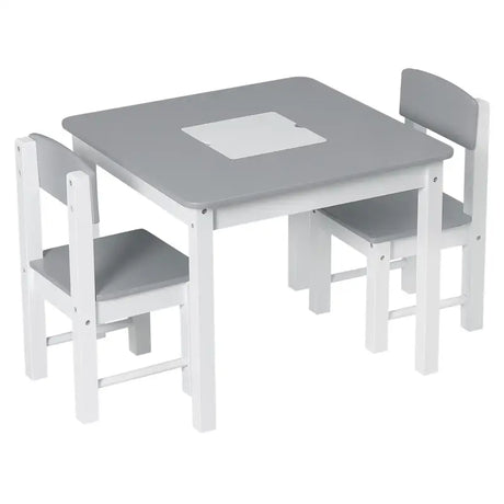 BukkitBow kindertafel met stoelen en omkeerbare bouwplaat, opbergruimte, makkelijk schoon te maken, afmetingen 60x48x60 cm.