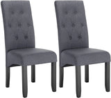 Set van 2 BukkitBow klassieke eetkamerstoelen met hoge rugleuning, comfortabele zit en houten poten, stijlvolle eettafel stoelen