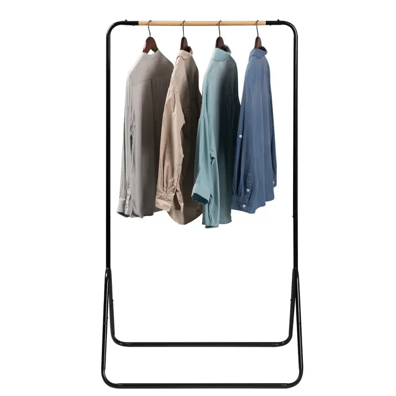 BukkitBow kledingrek met topstang, ruimtebesparend en modern ontwerp, 79x43x145 cm, eenvoudig te monteren, ideaal voor kleding.