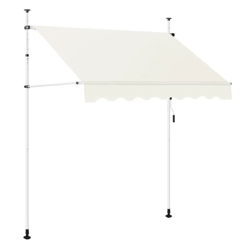 BukkitBow klemluifel muur luifel van polyester met PA-coating, UV-bescherming, verstelbare hoogte en kantelhoek, zonwering buiten.