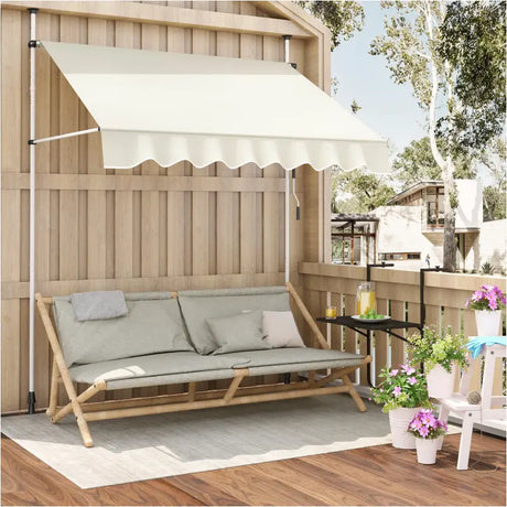 BukkitBow klemluifel muur luifel van polyester met PA-coating, UV-bescherming, verstelbare hoogte en kantelhoek, zonwering.