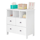 BukkitBow ladekast met wolkvormige handgrepen, 3 laden en 3 vakken, zwart en eikenhout, afmeting 80x81,5x48 cm, modern dressoir