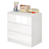 BukkitBow dressoir met 3 lades, spaanplaat, in slaapkamer, opbergkast, modern design, geschikt als slaapkamer dressoir.