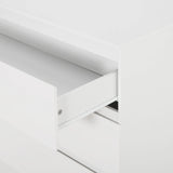BukkitBow ladekast van spaanplaat met 3 lades, slaapkamer dressoir en opbergkast, zwart en modern design