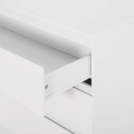 BukkitBow ladekast met 3 lades van spaanplaat, slaapkamer dressoir met opbergruimte, zwart modern design