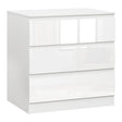 BukkitBow ladekast van spaanplaat met 3 lades, slaapkamer dressoir en opbergkast, zwart en modern design