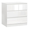 BukkitBow ladekast van spaanplaat met 3 lades, slaapkamer dressoir en opbergkast, zwart en modern design