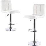 BukkitBow leren barkruk met metalen frame, ergonomische rugleuning, verstelbaar en draaibaar, zithoogte 60-82 cm.