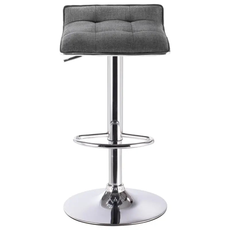 BukkitBow linnen barkruk met verchroomd stalen frame, 360° draaibaar, in hoogte verstelbaar, modern design, zithoogte 62-84cm.
