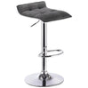 BukkitBow linnen barkruk met verchroomd stalen frame, 360° draaibaar en in hoogte verstelbaar, modern design, zithoogte 62-84 cm.