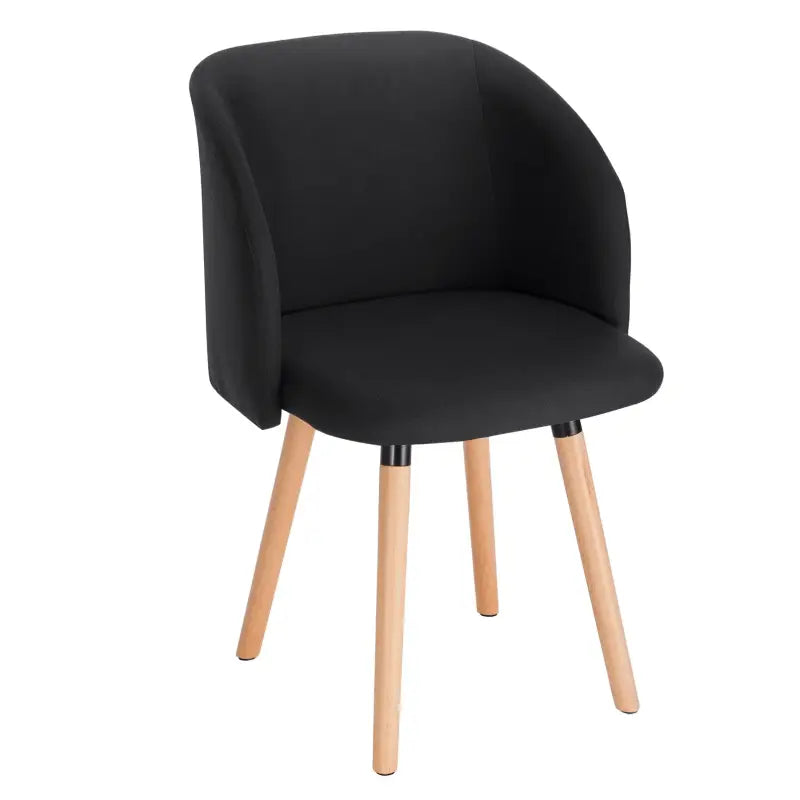 BukkitBow linnen eetkamerstoel met massief houten frame, ergonomisch design en zithoogte 47 cm, stijlvolle interieurstoel
