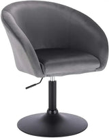 Luxe BukkitBow barkruk met kunstleer, linnen of fluweel, verstelbaar en ergonomisch, verchroomd staal, zithoogte 44-57 cm.