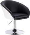 BukkitBow luxe barkruk relaxstoel met kunstleer, linnen of fluweel, verstelbaar en ergonomisch, verchroomd staal, zithoogte 44-57 cm