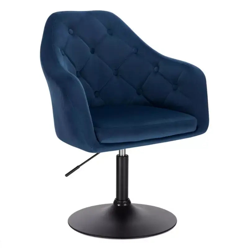 Luxe BukkitBow barkruk met kunstleer en fluweel, verstelbaar en draaibaar, met verchroomd staal en zithoogte van 46,5-62,5 cm.