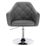 Luxe BukkitBow barkruk in kunstleer of fluweel met verchroomd staal, verstelbaar en draaibaar, zithoogte 46,5-62,5 cm.