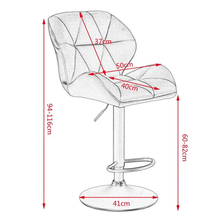 Luxe BukkitBow barkruk van fluweel of leer met rugleuning, mini-armleuning, draaibaar en voetensteun, zithoogte 60-82 cm