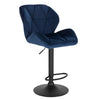 Luxe BukkitBow barkruk van fluweel of leer met rugleuning, mini-armleuning, draaibaar en voetensteun, zithoogte 60-82 cm.