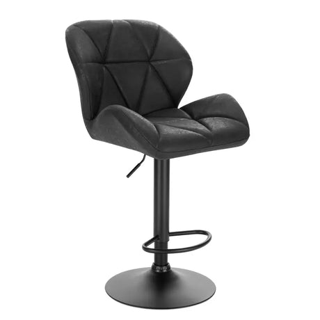 Luxe BukkitBow barkruk van fluweel of leer, draaibaar met rugleuning, mini-armleuning en voetensteun in hoogte van 60-82 cm.