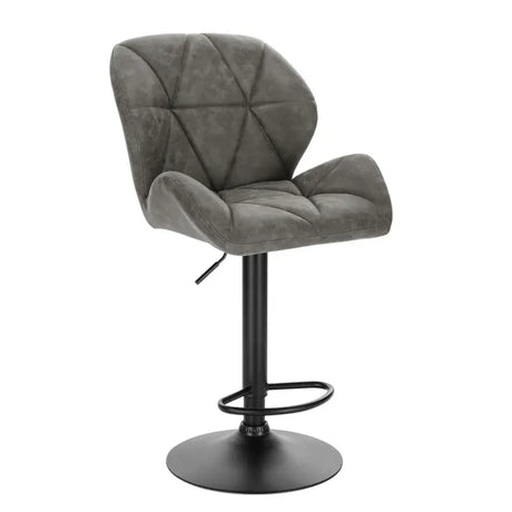 Luxe barkruk van BukkitBow met fluweel of leer, draaibaar, met rugleuning, mini-armleuning en voetsteun, zithoogte 60-82 cm.