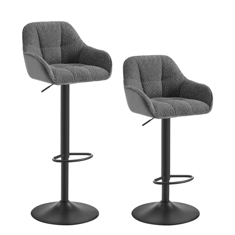 BukkitBow luxe barkrukken set van 2 met chenille en corduroy bekleding, verstelbaar in hoogte en modern design.