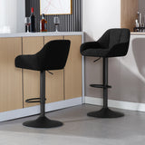 Luxe BukkitBow barkrukken set van 2 met chenille en corduroy bekleding, verstelbaar in hoogte, modern design voor bar of keuken