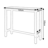 Luxe metalen bartafel van BukkitBow, rechthoekig, 120x40x100 cm, geschikt voor binnen en buiten, stijlvolle bartafel voor elke ruimte